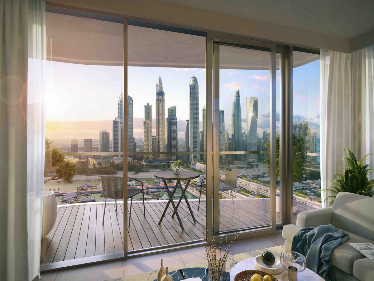 The private beach below the South Beach towers on Emaar Beachfront