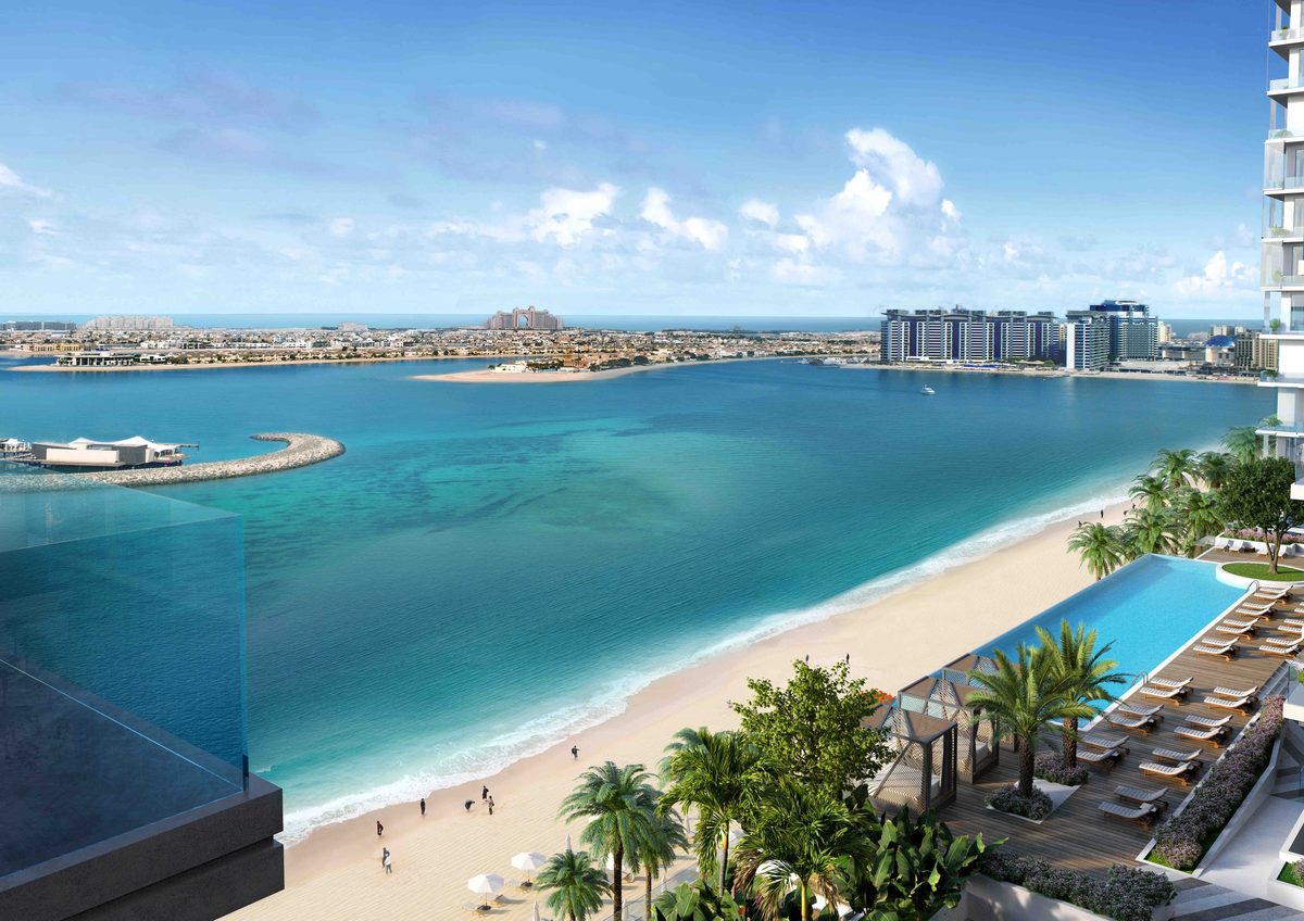 Beach Isle towers on Emaar Beachfront, seen across the water